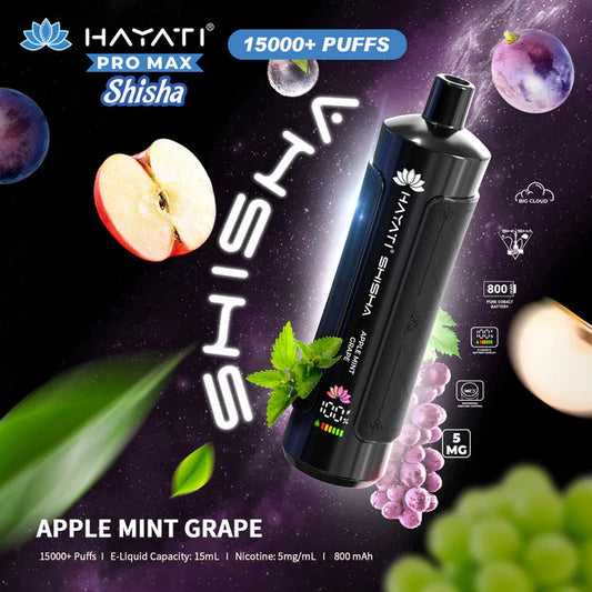 Hayati Pro Max Shisha 15000 Puffs Disposable